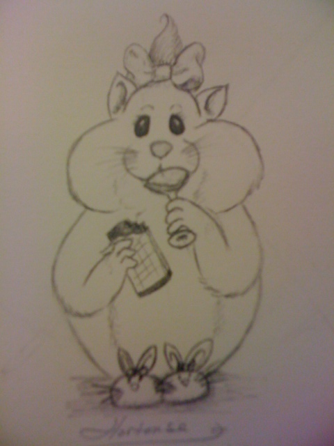 Hortense, my inner hamster, who is way more productive than my creative muse.