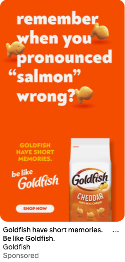Goldfish crackers ad from Pinterest